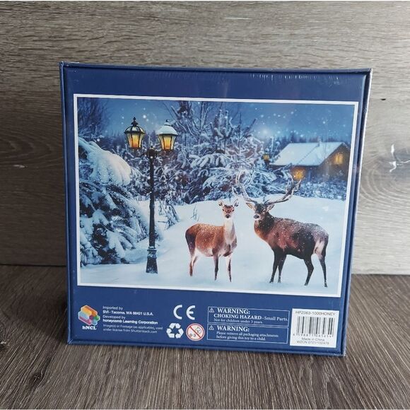 1000 Pieces Of Paper Puzzle - A Snowy Night, Christmas Piece Jigsaw Puzzle - Picture 3 of 5